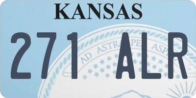 KS license plate 271ALR