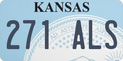 KS license plate 271ALS