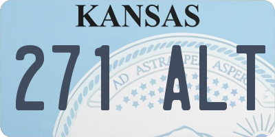KS license plate 271ALT