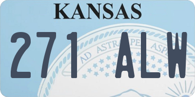 KS license plate 271ALW