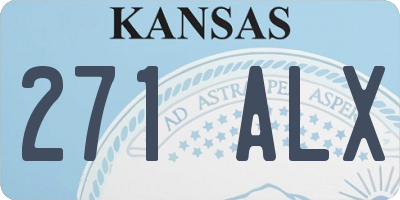 KS license plate 271ALX