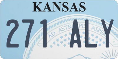 KS license plate 271ALY
