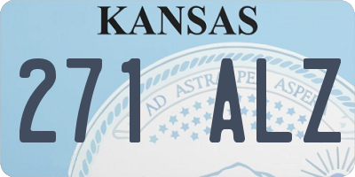 KS license plate 271ALZ