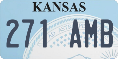 KS license plate 271AMB