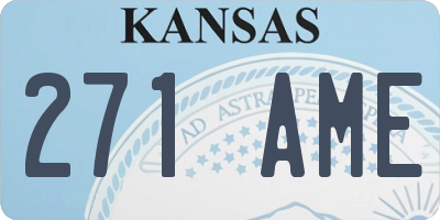 KS license plate 271AME