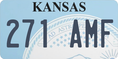 KS license plate 271AMF
