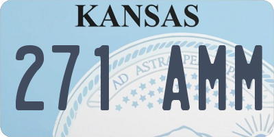 KS license plate 271AMM