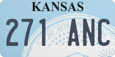 KS license plate 271ANC