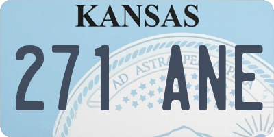 KS license plate 271ANE