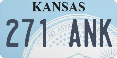 KS license plate 271ANK