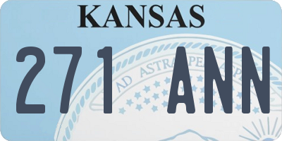 KS license plate 271ANN