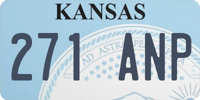 KS license plate 271ANP