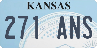KS license plate 271ANS