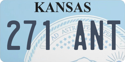 KS license plate 271ANT