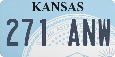 KS license plate 271ANW