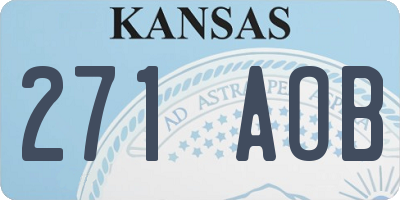 KS license plate 271AOB
