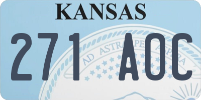 KS license plate 271AOC