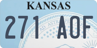 KS license plate 271AOF