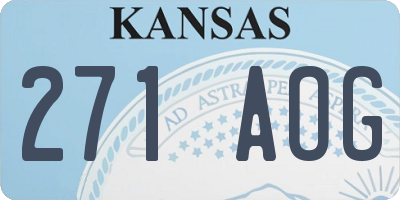 KS license plate 271AOG