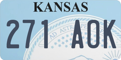 KS license plate 271AOK