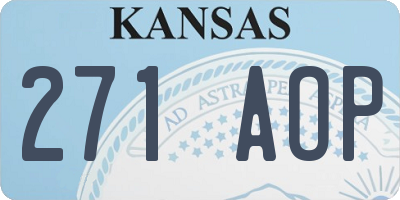 KS license plate 271AOP