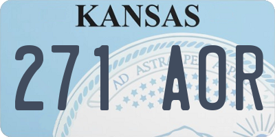 KS license plate 271AOR
