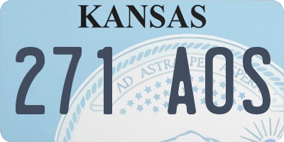 KS license plate 271AOS