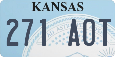 KS license plate 271AOT