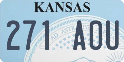 KS license plate 271AOU