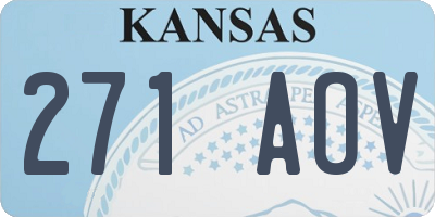 KS license plate 271AOV