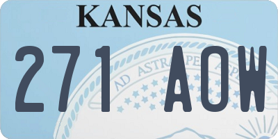 KS license plate 271AOW