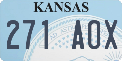 KS license plate 271AOX