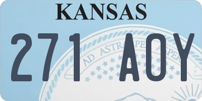 KS license plate 271AOY
