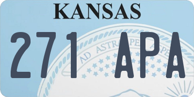 KS license plate 271APA