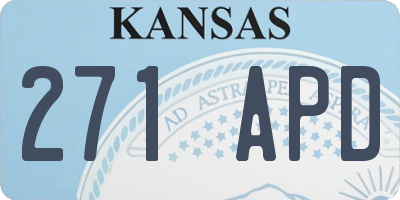 KS license plate 271APD