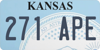 KS license plate 271APE