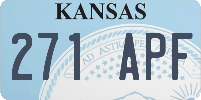 KS license plate 271APF
