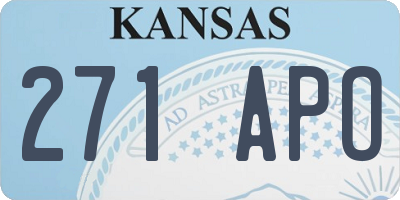 KS license plate 271APO
