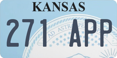 KS license plate 271APP