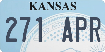 KS license plate 271APR