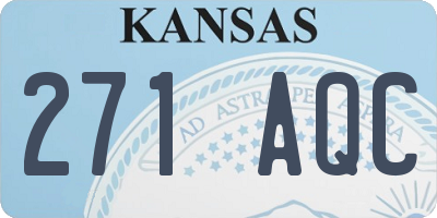 KS license plate 271AQC