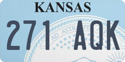 KS license plate 271AQK