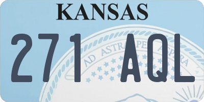 KS license plate 271AQL
