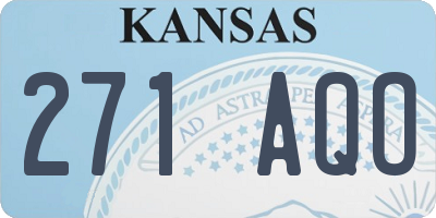 KS license plate 271AQO