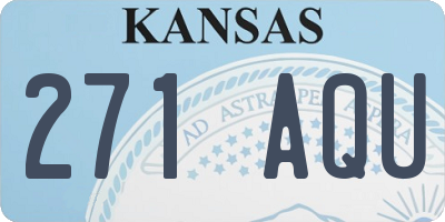 KS license plate 271AQU