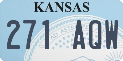 KS license plate 271AQW