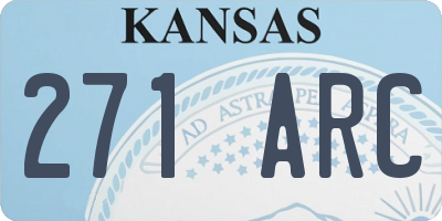 KS license plate 271ARC