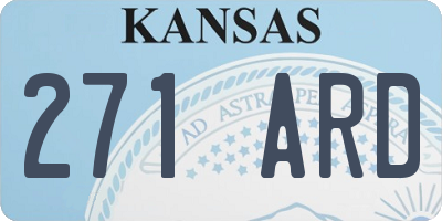 KS license plate 271ARD