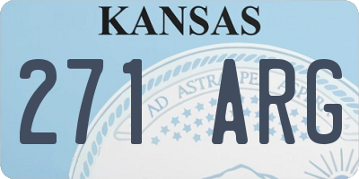 KS license plate 271ARG