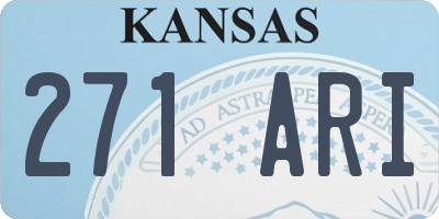 KS license plate 271ARI